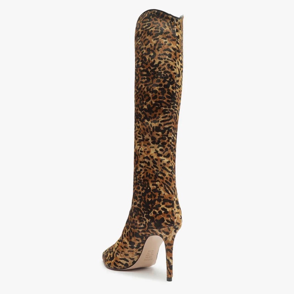 Schutz Maryana Leopard Print Calf Hair Knee High Leather Boot Size 5.5 - Picture 2 of 13